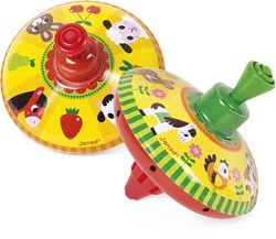 Janod Kreisel Bauernhof Spielzeug - klassisches drehendes Spielzeug