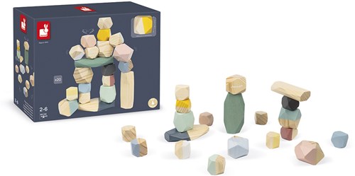 Janod Sweet Cocoon Stapelsteine - Holzbausteine für Kinder ab 2 Jahren-2