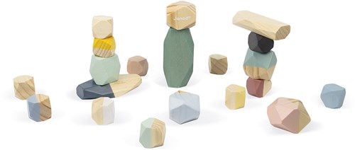 Janod Sweet Cocoon Stapelsteine - Holzbausteine für Kinder ab 2 Jahren