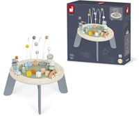 Janod - Sweet Cocoon Aktivitätstisch aus Holz - Multi-Spieltisch, für Kleinkinder geeignet - Aktivitäten ab 1 Jahr, Feinmotorische Entwicklung - Farben auf Wasserbasis - Ab 1 Jahr, J04402-2