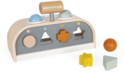 Janod J04409 Hölzernes Zapfhahnspielzeug-Sweet Cocoon Collection-Wasserfarbenes Spielzeug Lernen und frühes Alter-Einbauspielzeug-Lernfarben und-Formen-FSC-Zertifiziert-Ab 1 Jahr