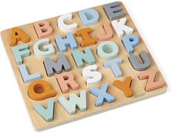 Janod - Alphabet-Puzzle aus Holz 26 Teile - Kollektion Sweet Cocoon - Baby- und Kleinkindspielzeug Farbe auf Wasserbasis - Erlernen des Alphabets und der Schrift - Ab 2 Jahren, J04412