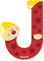 Janod Holzspielzeug Clown Buchstabe J magnetisch rot