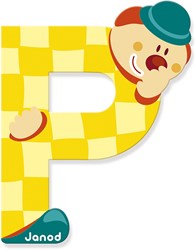 Janod Holzbuchstabe P Clown - Magnetisches Spielzeug Dekoration