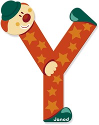 Janod Holzspielzeug Clown Buchstabe Y - bunte Dekoration