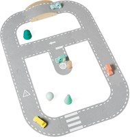 Janod Bolid - Filz Straßenplan - Autorennbahn mit Holz Zubehör-2