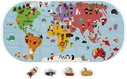 Janod Badespielzeug - Weltkarte - Lernpuzzle für die Badewanne