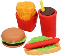 Gummis Fastfood Set 4-teilig - bunte Schulaccessoires-3