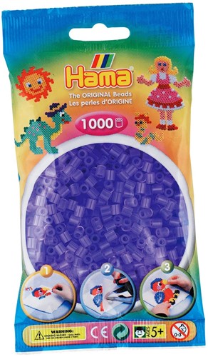 Hama Bügelperlen - lila transparent - 1000 Stück - kreatives Spielzeug-2