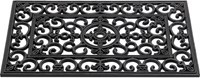 HQ Gummimatte antik French Lily Fußmatte schwarz 45x75cm Schmutzfangmatte