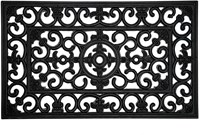 HQ Gummimatte antik French Lily Fußmatte schwarz 45x75cm Schmutzfangmatte-2
