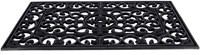 HQ Gummimatte antik French Lily Fußmatte schwarz 45x75cm Schmutzfangmatte-3