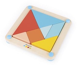 Janod - Essentiel - Das Tangram - Lernspiel aus Holz Babys und Kleinkinder - Farbe auf Wasserbasis - Ab 2 Jahren, J05070