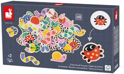 Janod Suchspiel - pädagogisches Gartentiere Spiel für Kinder
