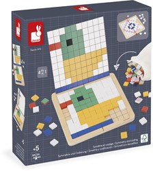 Janod Lernspielzeug Mosaik Symmetrie und Codieren - Holzspiel