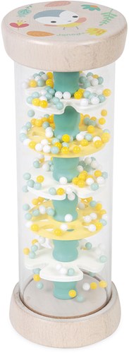 Janod - Regenmacher aus Holz - Kollektion Pure - Baby- und Kleinkindspielzeug - Entwicklung der Feinmotorik Visuelle und akustische Stimulation - Farbe auf Wasserbasis - Ab 6 Monaten, J05193-3
