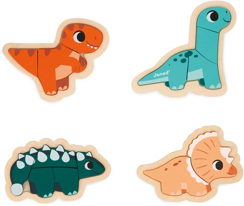 Janod Dino Puzzle Set 4 Schwierigkeitsgrade