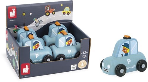 Janod Holz-Polizeiauto - Spielzeugauto für Kinder ab 1 Jahr-3