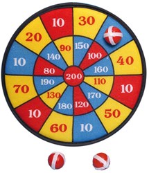 Johntoy Klettband-Dartspiel - Dartboard mit 3 Bällen - 36 cm Spielzeug