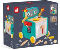 Janod Brico'Kids - Roboterwagen - Konstruktionsspielzeug Roboter Aktivitätswagen Holz