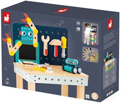 Janod Werkbank Roboter - Holzspielzeug mit Zubehör