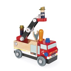 Janod Holz-Feuerwehrauto - Brico'kids Bausatz - 45 Teile