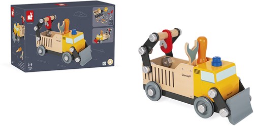 Janod J06470 Brico 'Kids Bauwagen aus Holz-Bauspielzeug-Entwicklung von Feinmotorik und Fantasie-FSC-Zertifiziert-Ab 3 Jahren-3