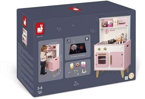 Janod Spielküche Candy Chic - Holz Kinderküche mit Zubehör-2