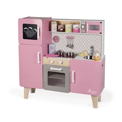 Janod Spielküche Macaron XXL - Holzküche mit Zubehör für Kinder