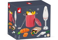 Janod Holzspielset Suppenmacher - Küchenspielzeug mit 43 Zubehörteilen