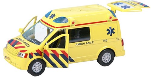 Ambulance die cast Auto mit Licht und Sound - Pull Back Spielzeug 13cm