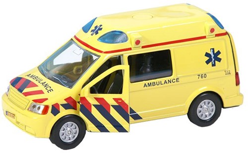Ambulance die cast Auto mit Licht und Sound - Pull Back Spielzeug 13cm-2