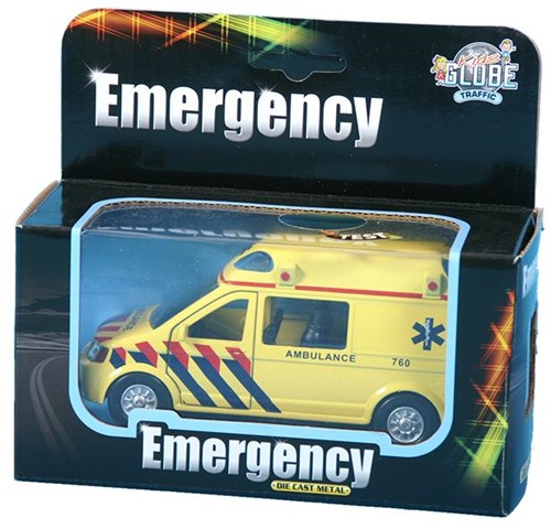 Ambulance die cast Auto mit Licht und Sound - Pull Back Spielzeug 13cm-3