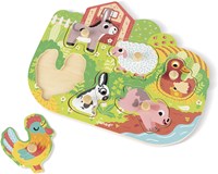 Janod Holzpuzzle Bauernhof Tiere - Steckpuzzle 6 Teile-3