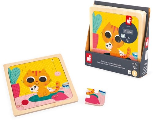 Janod Holzpuzzle Katze Peanut - Lernspielzeug FSC Holz-3