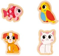Janod Puzzle Set 4 Puzzles 2-3-4-5 Teile Tiere