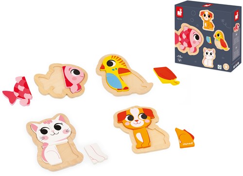 Janod Puzzle Set 4 Puzzles 2-3-4-5 Teile Tiere-3