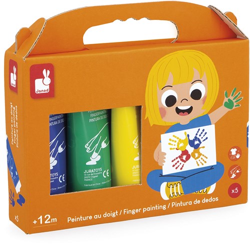 Janod Fingerfarben Set - kreative Farben für Kinder - mehrfarbig