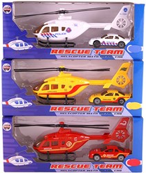 Spielzeug Hubschrauber Rettungsdienst mit Metallauto - mehrfarbiges Spielzeug