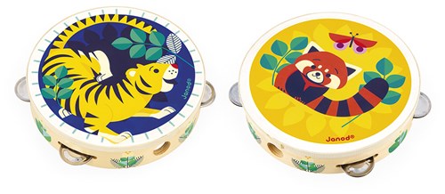 Janod Tamburin Musikinstrument für Kinder - buntes Kartonspielzeug-3