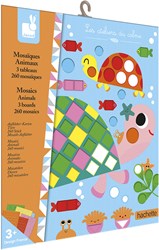 Janod - Schaumstoffmosaik-Set Tiere - Les Ateliers du Calme - Set für kreative Freizeitbeschäftigungen Kleinkinder - Entwicklung von Feinmotorik und Konzentration - Ab 3 Jahren, J07899