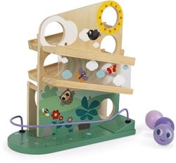 Janod Holz Kugelbahn Raupe - Lernspielzeug - buntes Design