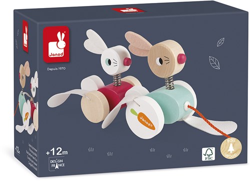 Janod Holzspielzeug - Ziehfigur Kaninchen - Motorikspielzeug Kinder-2