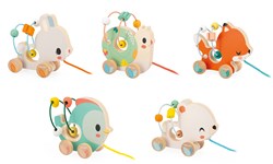Janod Holz Babyspielzeug - Looping Ziehfiguren Tiere FSC