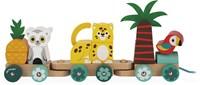 Janod Tropik - Holz Nachziehfigur Zug Tropen Express - Lernspielzeug