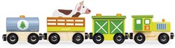 Janod Holz Bauernhof Zug - Magnetische Spielzeuglokomotive für Kinder