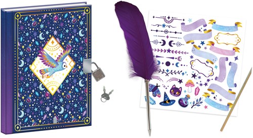 Janod Atelier - Zauberschule - Zauberbuch Tagebuch mit Schloss und Stift