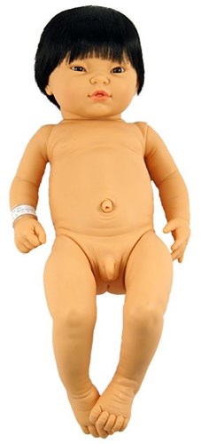 Babypuppe Junge 52 cm Vinyl Puppe mit Haar und Windel - realistisches Spielzeug-2