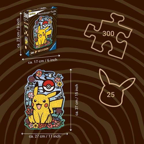 Houten Legpuzzel Pokemon Pikachu, 300st.-3