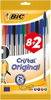 BIC Kugelschreiber Cristal Assorti 8+2 Stück mittlerer Schreibkomfort